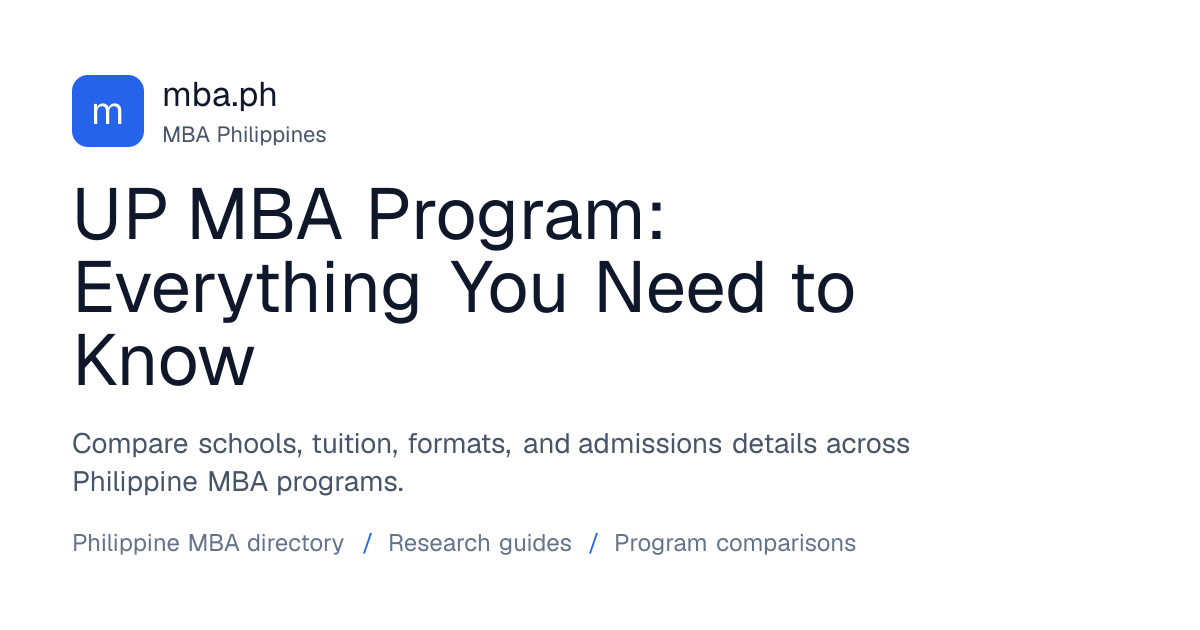 UP MBA Program: Everything You Need to Know | mba.ph